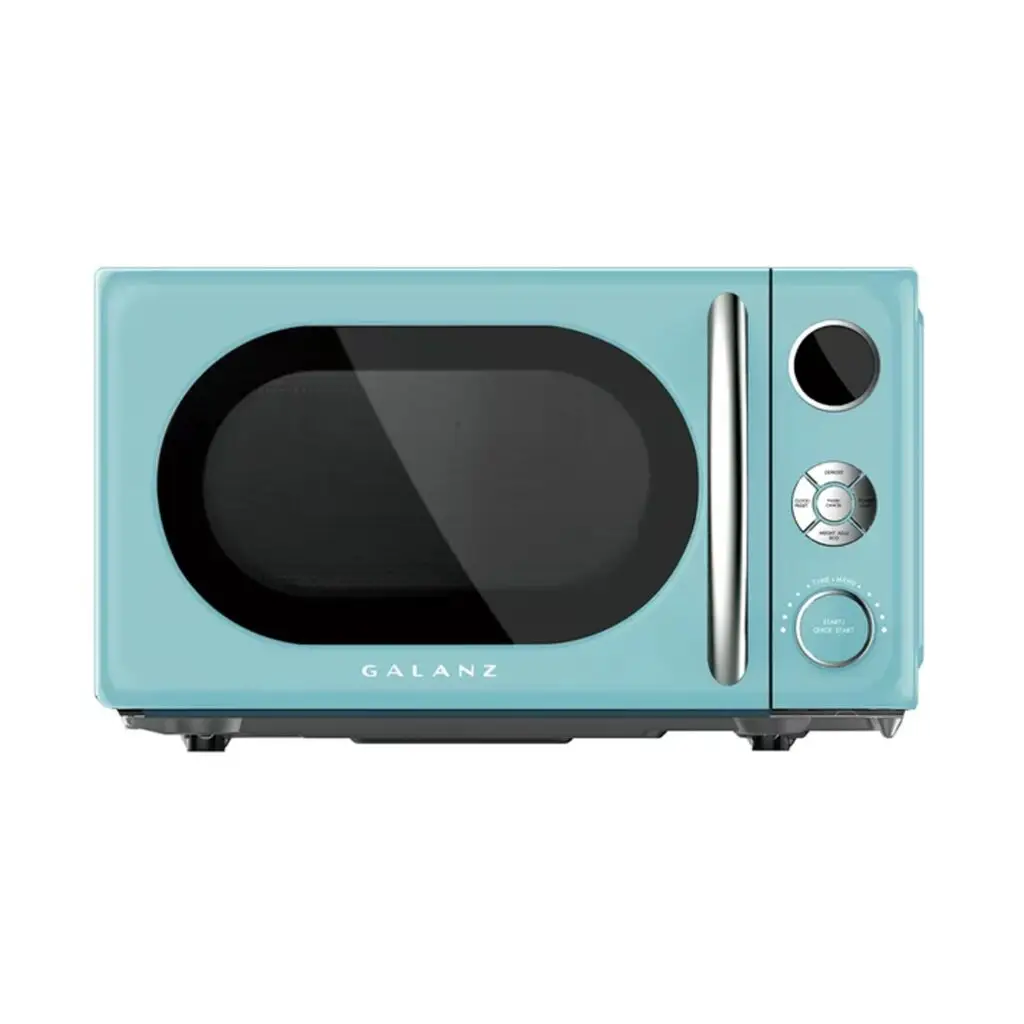 Galanz 0.7 Cu ft Retro Countertop Microwave Oven, 700 Watts, Blue, New